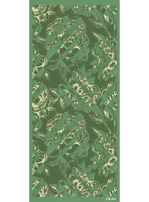 19v69 ITALIA Çiçekli Desen Pavia Seri Şal Askısı ile Birlikte 90X200 cm Yeşil