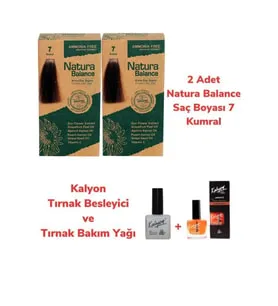 Natura Balance SAÇ BOYASI 6.37 TÜTÜN 2 ADET + KALYON TIRNAK BESLEYİCİ VE BAKIM YAĞI