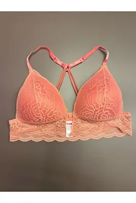 Top Step Kadın Gül kurusu Destekli Önden Klipsli Sırt Detaylı Yarım Bralet Tek Sütyen