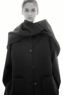 H&M Şal Detaylı Oversize Kaban