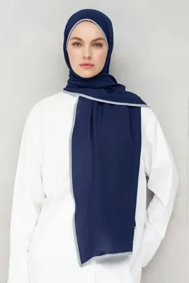 Madame Polo Müslin Şal - Lacivert