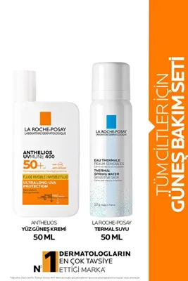 La Roche Posay Güneş Koruyucu Cilt  Bakım Seti: Anthelios Uvmune Yüz Güneş Kremi SPF50+ 50ML&Termal Su 50ML