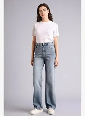 Defacto %100 Pamuk 90's Wıde Leg Yüksek Bel Jean Pantolon