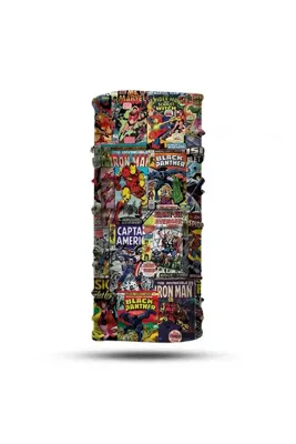 Vwear Çizgi Roman Desenli Motorcu Boyunluğu Bandana Saç Bandı