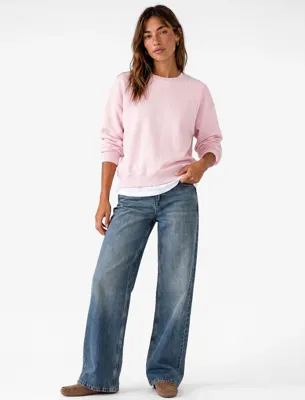 Koton Regular Fit Üç İplik Şardonlu Uzun Kollu Bisiklet Yaka Basic Sweatshirt