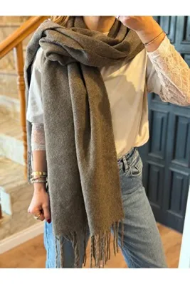 who knows ¿ Vizon Yün Triko Atkı Omuz Şalı Kadın Giyim Aksesuar