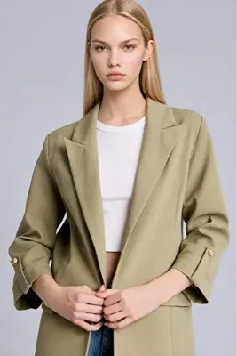 DeFacto Oversıze Basic Blazer Haki Ceket C3215AX26SM