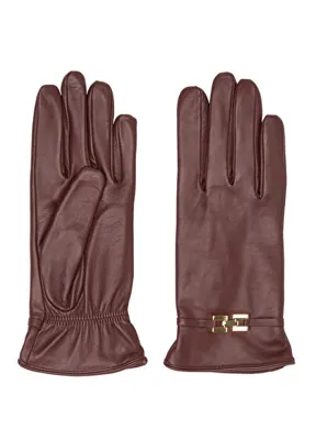 Beymen Collection Bordo Tokalı Kadın Deri Eldiven