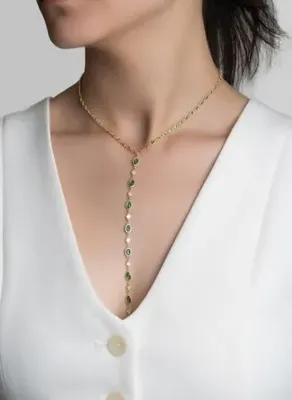 So Chic Renklerin Büyüsü 18 Ayar Sarı Altın Kaplama 44 Cm Gümüş Y Kolye
