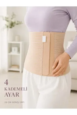 BİN1ÇEŞİT 26 cm Abdominal Korse Doğum Sonrası 4 Kademeli Ayarlanabilir Karın Bel Korsesi