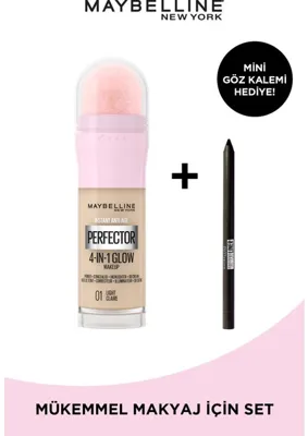 Maybelline New York Maybelline Instant Perfector Glow 01 Lıght & Mini Maybelline Tattoo Liner Gel Pencil Hediyeli Set