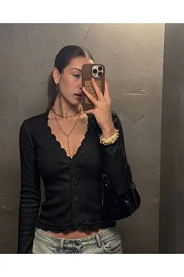 Toum Urban Lace Baby Retro Düğmeli Bluz