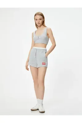 Koton Sporcu Sütyeni V Yaka Kaplı Slim Fit