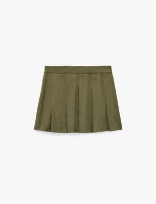 Koton Slim Fit Kalın Pileli Mini Etek