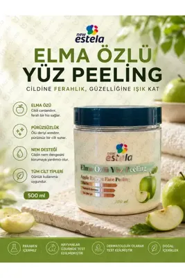 new estela PROFESYONEL ELMA ÖZLÜ YÜZ PEELİNG 500ML