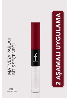 Flormar 008 Attractive Look Renkli Duoglam Yüksek Pigmentli Kremsi Likit Ruj & Ultra Kalıcı Dudak Parlatıcısı