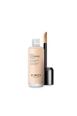 Kiko Milano Fondöten & Kapatıcı-Full Coverage 2-in-1 Foundation & Concealer-15 Warm Beige-Mat Saten Bitişli