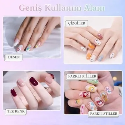 Diğer Rıvano 12 Renk Oje Sanatı Kalemi Seti, Su Bazlı Hızlı Kuruyan Tırnak Art Kalemi, Çocuklar Ve Yetişkinler İçin Kolay Tırnak Boyama Ve Nail Art Tasarım Seti