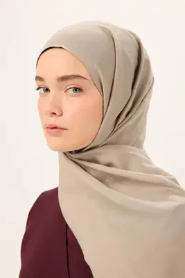 Silk Home Pamuk Polyester Liva Şal Koyu Bej Düz Dokulu Nefes Alan 90x200