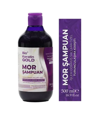 Bio Keratin Gold Turunculaşma Karşıtı Mor Şampuan 500 Ml