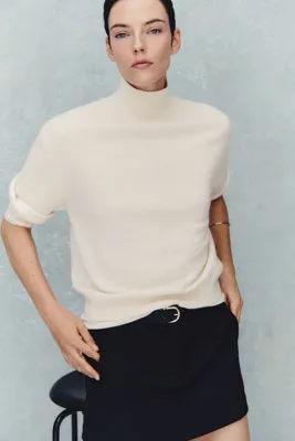 H&M Kısa Kollu Kaşmir Kazak