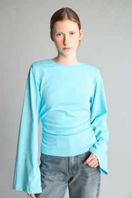 Defacto Slim Fit Büzgülü Geniş Kollu Basic Tişört