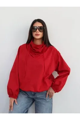 ESRAHELVACI Degaje Yaka Büzgülü Bomber Ceket