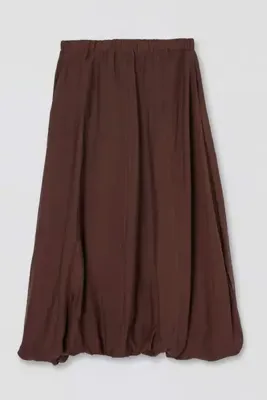 Drop by TrendyolMilla Kahverengi Çiçeği Beli Lastikli Cepli Etek Ucu Tulumlu Astarlı Etek TDRSS26ET00068