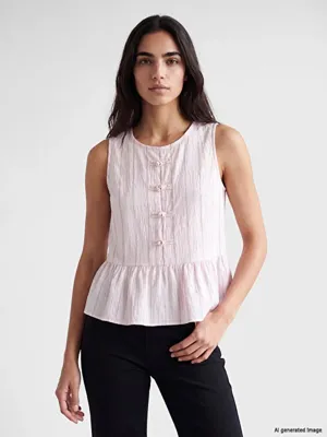 LCW Vision Çizgili Modal Karışımlı Peplum Bluz