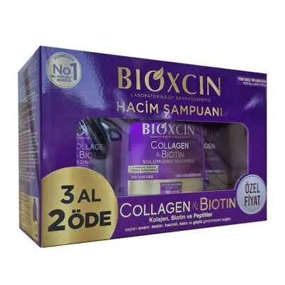 Bioxcin Collagen Ve Biotin Hacim Şampuanı 3 x 300 ml 3 Al 2 Öde