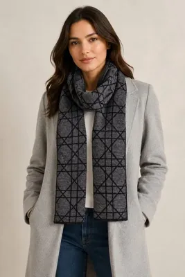 Sebir Moda Cannage Desenli Triko Atkı