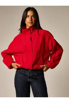 ZF BUTİK Dik Yaka Oversize Kadın Ceket