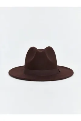 LC Waikiki NEVAVM Farkıyla LCW ACCESSORIES Kahverengi Düz Kadın Fötr Şapka