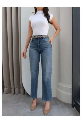 ESRAHELVACI Straight Paça Kesik Jean