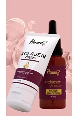 hommbitkisel Yaşlanma Karşıtı Kolajen Serum 30 ml ve Kolajen Krem 50 ml İkili Set