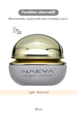 naeva Magic Cream Light - Fondöten alternatifi ve besleyici gündüz kremi SPF30 (beyaz tenliler)