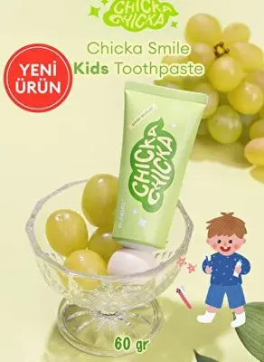 Kundal Renkli, Çürüklere Karşı Etkili Çocuk Diş Macunu KUNDAL Chicka Smile Kids Toothpaste (Shine Muscat)