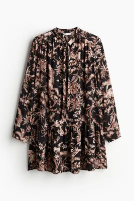 H&M Yakası Bağcıklı Elbise