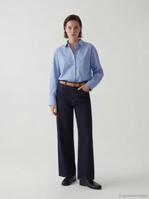 LCW Jeans Beli Kemerli Culotte Fit Kadın Jean Pantolon	