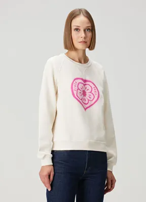 Kenzo Boke Heart Ekru Sweatshirt