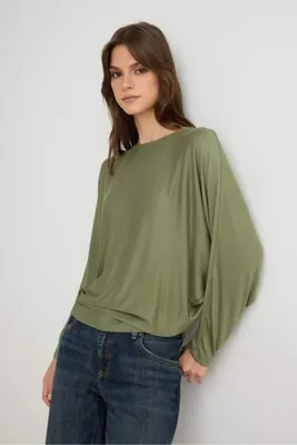 TRENDYOLMİLLA Haki Bluz TWOAW27BZ00384