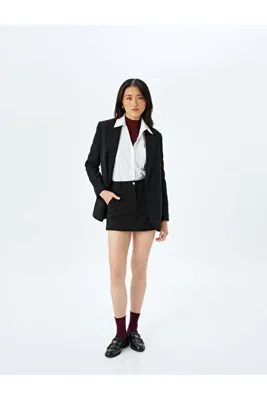 Koton Slim Fit Cepli Mini Şort Etek