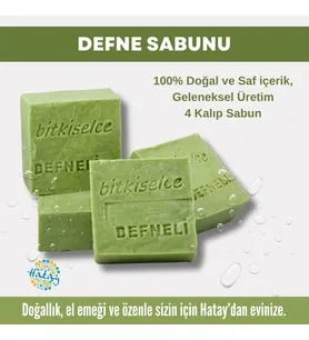 Bitkiselce Saf ve doğal içeriklerle Kükürt Sabunu  450 gr (4 Kalıp)
