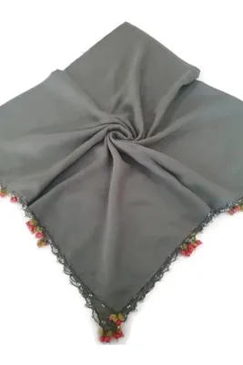 BENLİ El Işi Kiraz Oyalı Düz Renk Eşarp Yazma Çeyizlik Hediyelik 100x100cm