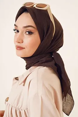 m moon scarf Premium Bambu Kraş Eşarp Acı Kahve