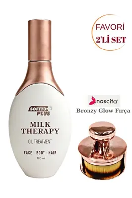 Nascita Bronzy Glow Yuvarlak Fondöten Fırçası + Softto Plus MILK THERAPY OIL 120 ML – VİTAMİN E VE BİTKİSEL
