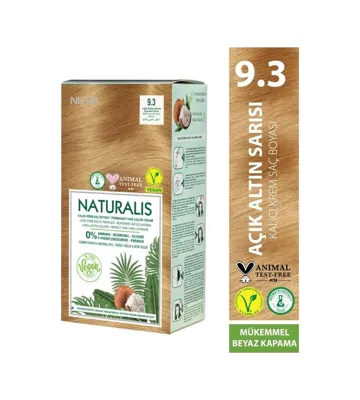 Naturalis Nevacolor Naturalis Vegan Amonyaksız Açık Altın Sarısı 9.3 Kalıcı Krem Saç Boyası Seti