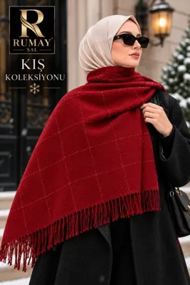 Rumay Şal Premium Yün Kaşmir Kışlık Omuz Şalı