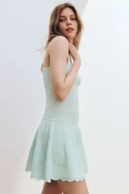 H&M Kloş Etekli Triko Elbise