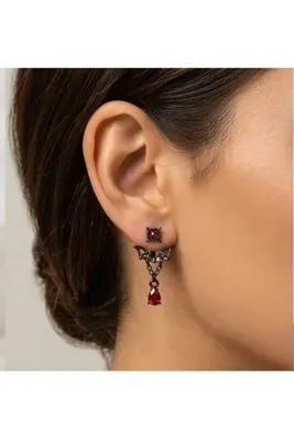 DÜKKAN DESİGN LOWE and DEEP SPİCE TAŞLI YARASA KÜPE